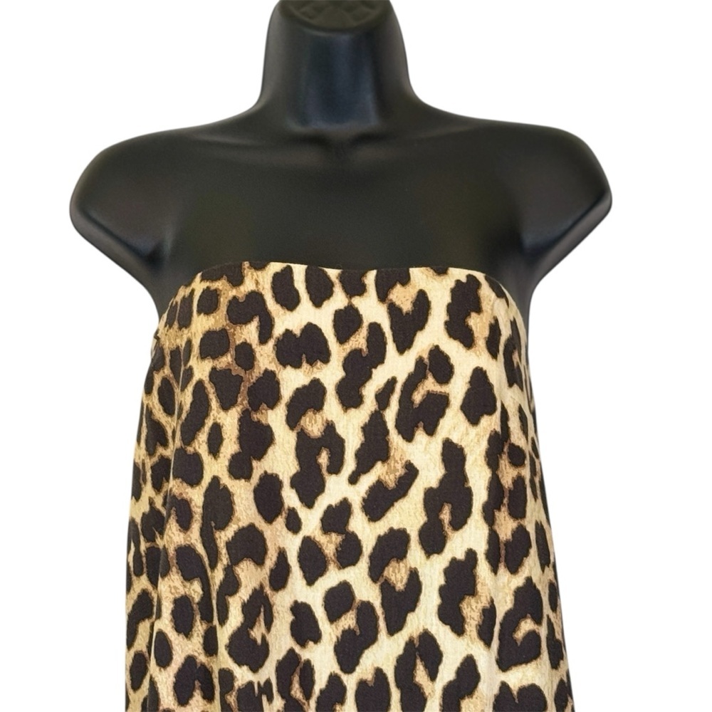 Strapless Leopard Print Midi Dress - Picture 8 of 16